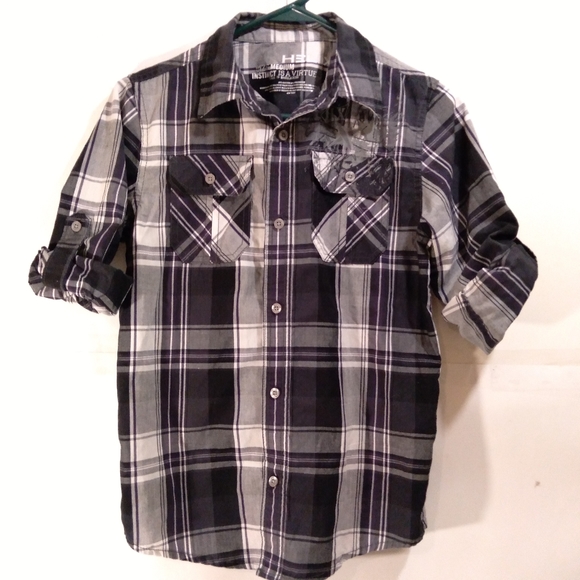Helix boys M medium black button down graphic print - Picture 1 of 9